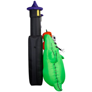 Gemmy Airblown Inflatable NBC Jack and Oogie w/Pumpkins Archway Disney, 8.5 ft Tall, Multicolored