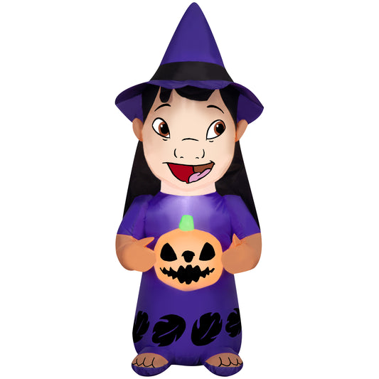 4-Ft Disney Lilo Witch with Pumpkin Halloween Inflatable