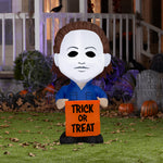 Load image into Gallery viewer, Universal Michael Myers Halloween Inflatable with Trick-or-Treat Bag, 3.5-Ft Lighted Yard Decor for Indoor or Outdoor Use
