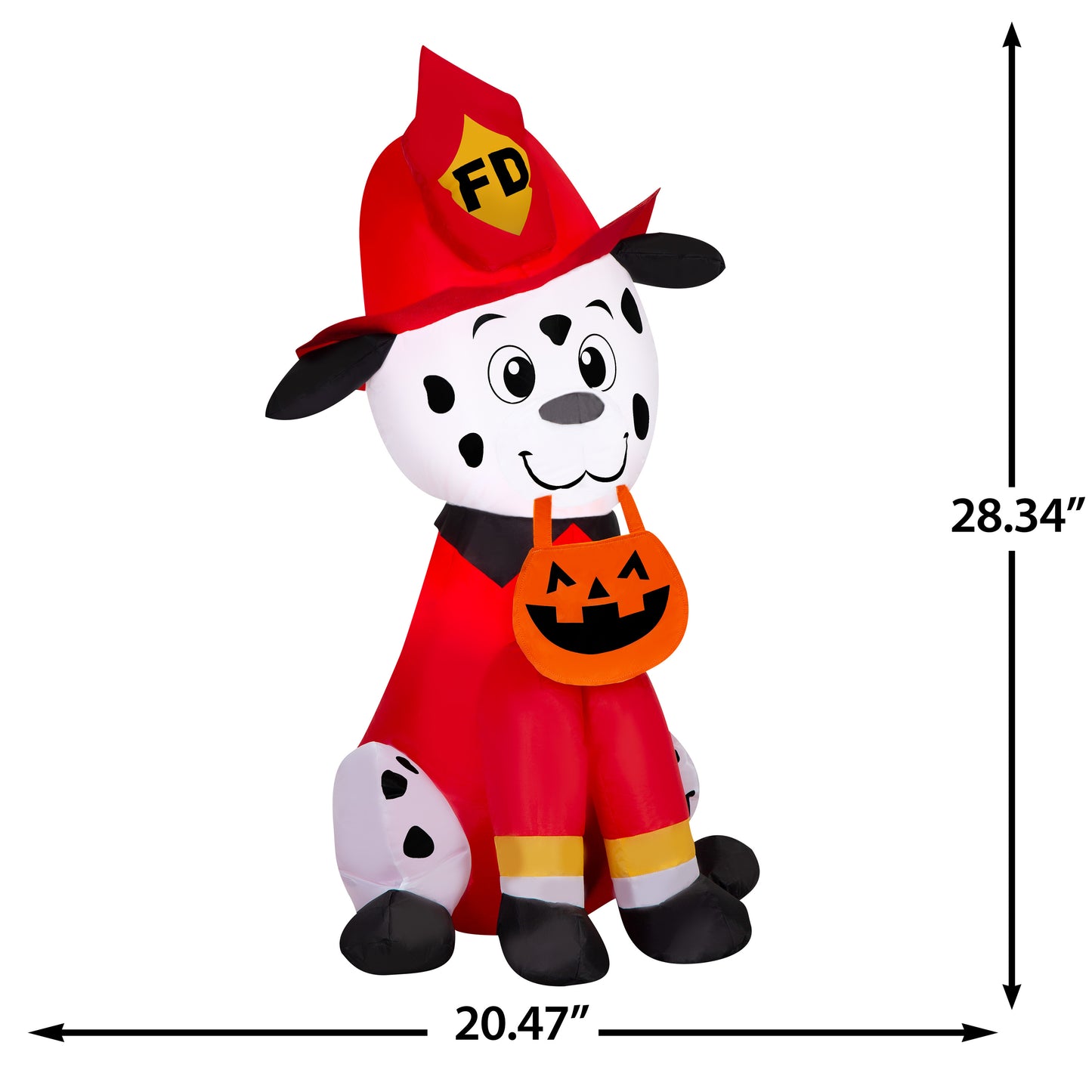 Gemmy Airblown Inflatable Firefighter Dog, 3.5 ft Tall, Multicolored
