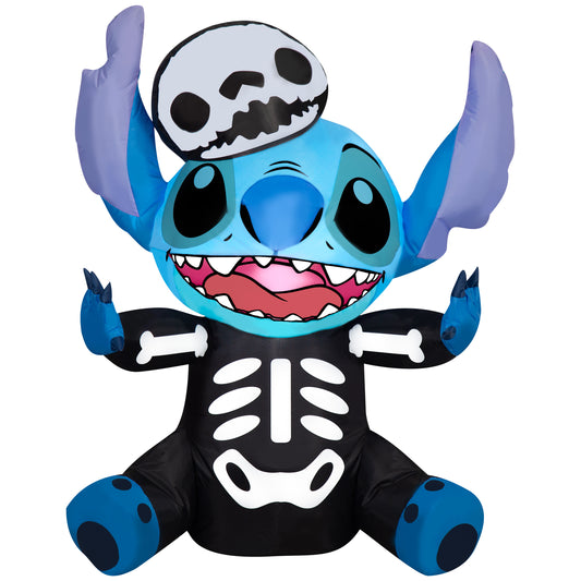 Gemmy Airblown Inflatable Stitch as Skeleton Disney , 3 ft Tall, Multicolored