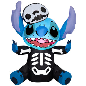 Gemmy Airblown Inflatable Stitch as Skeleton Disney , 3 ft Tall, Multicolored