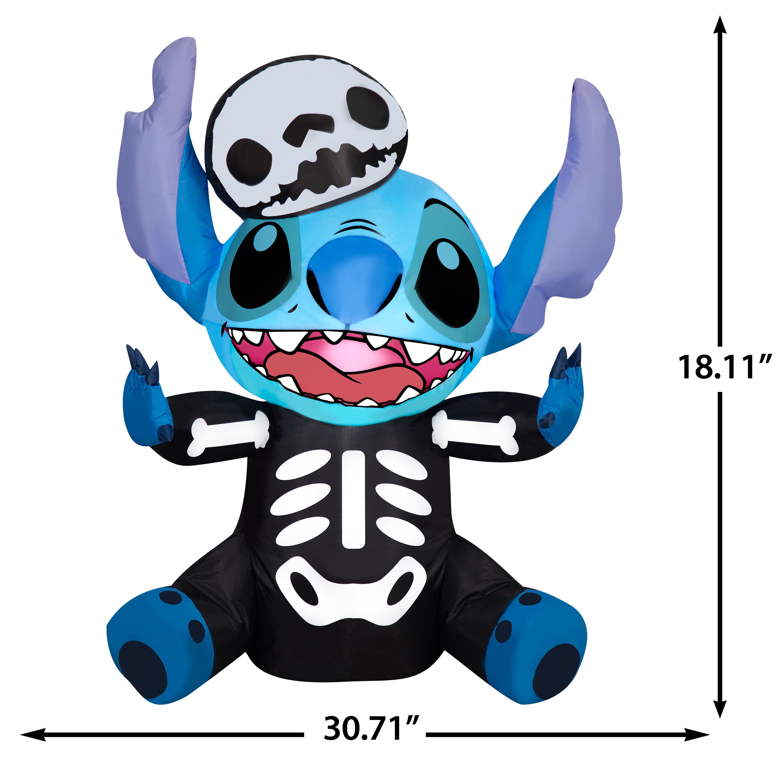 Gemmy Airblown Inflatable Stitch as Skeleton Disney , 3 ft Tall, Multicolored