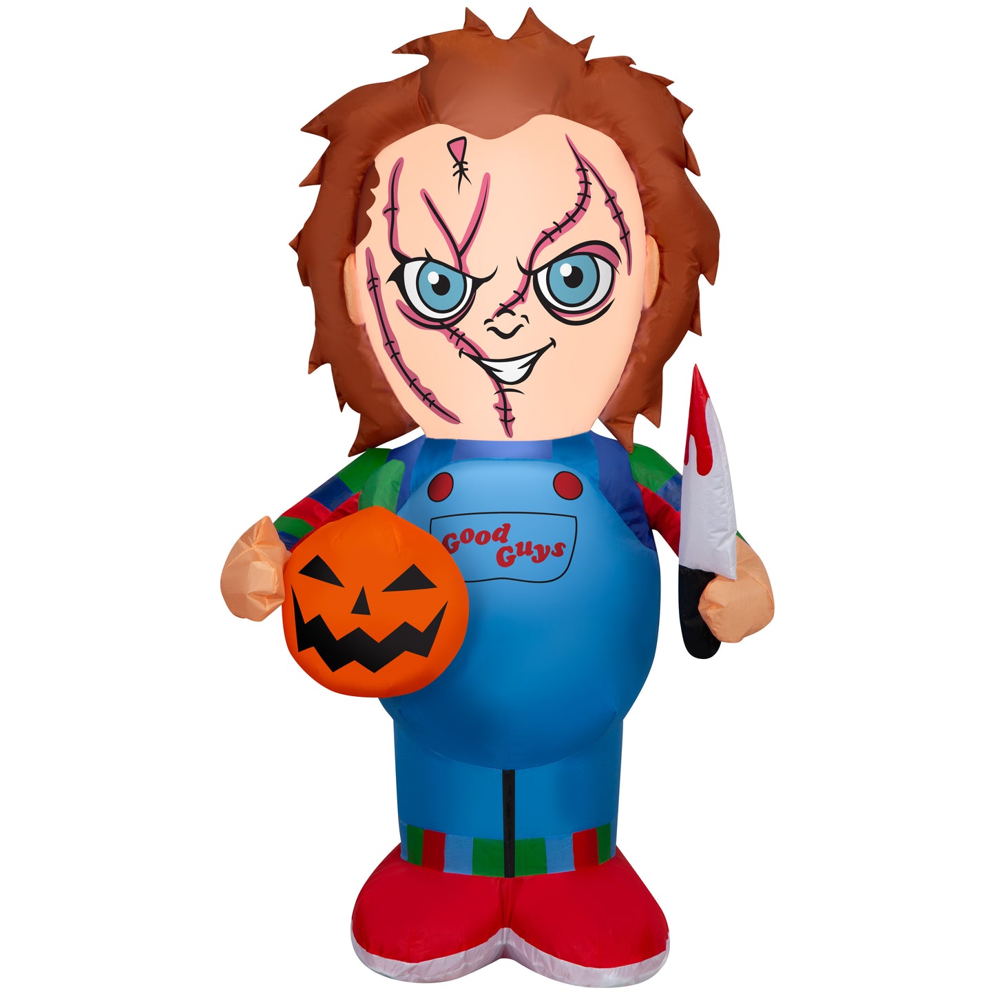 Inflatable Stylized Chucky Holding Pumpkin Universal, 3.5 ft Tall