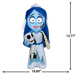 Gemmy Airblown Inflatable Corpse Bride Emily WB, 3.5 ft Tall, Multicolored