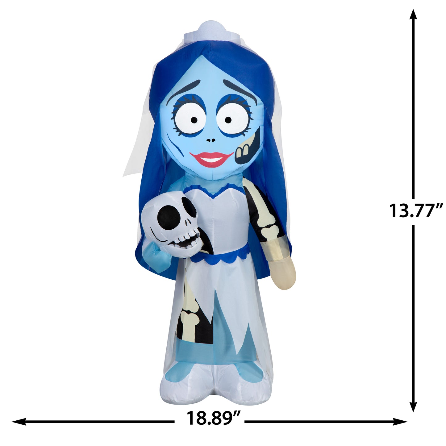 Inflatable Corpse Bride Emily WB, 3.5 ft Tall dimensions