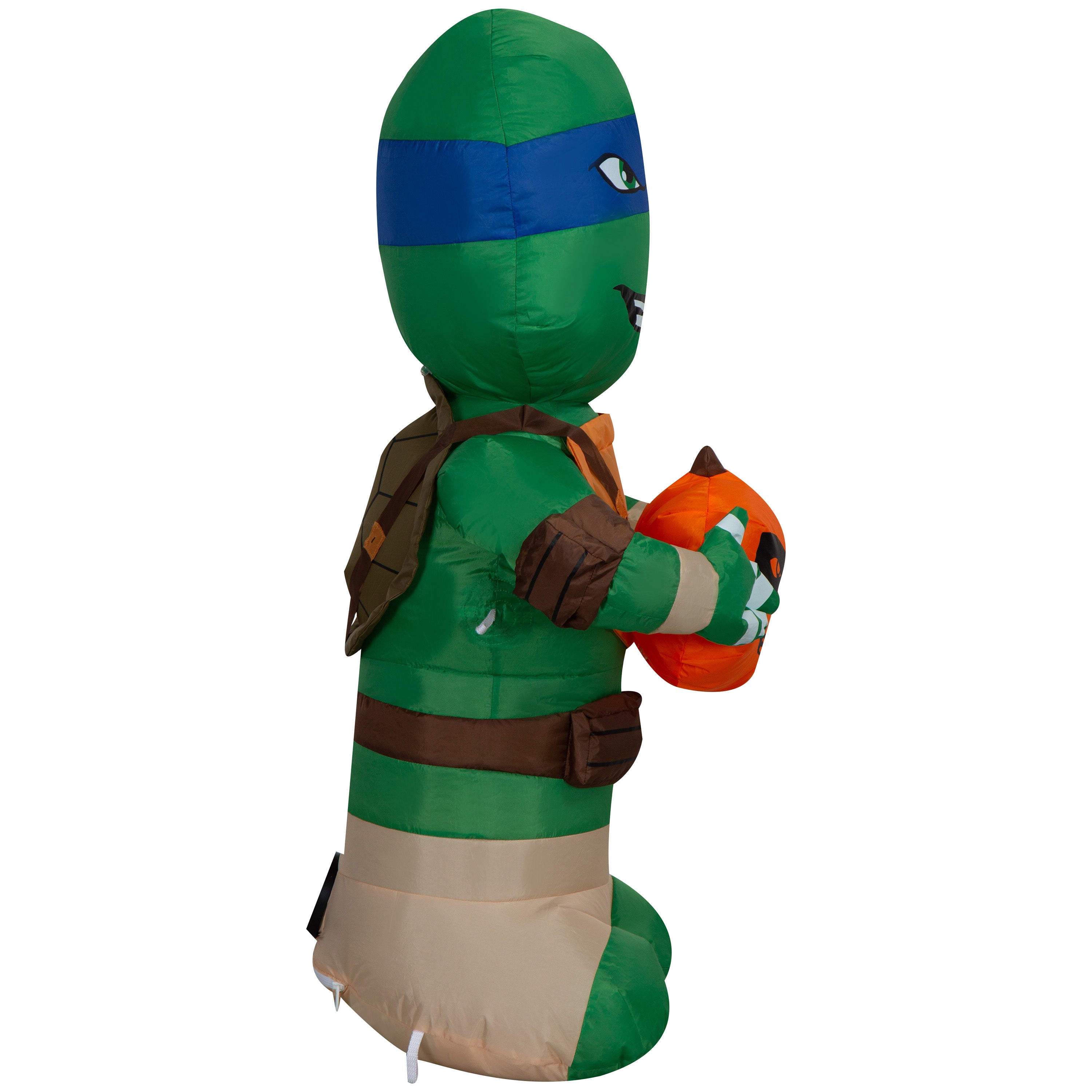 Gemmy Airblown Inflatable TMNT Big Head Leonardo w/Pumpkin Nick, 3 ft Tall, Multicolored
