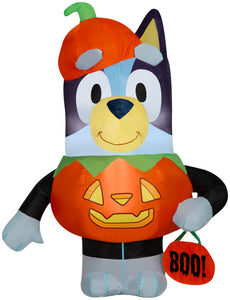 Gemmy Halloween Inflatable Bluey in Jack O' Lantern Costume, 3.5 ft Tall, Multi