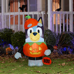 Load image into Gallery viewer, Gemmy Halloween Inflatable Bluey in Jack O&#39; Lantern Costume, 3.5 ft Tall, Multi

