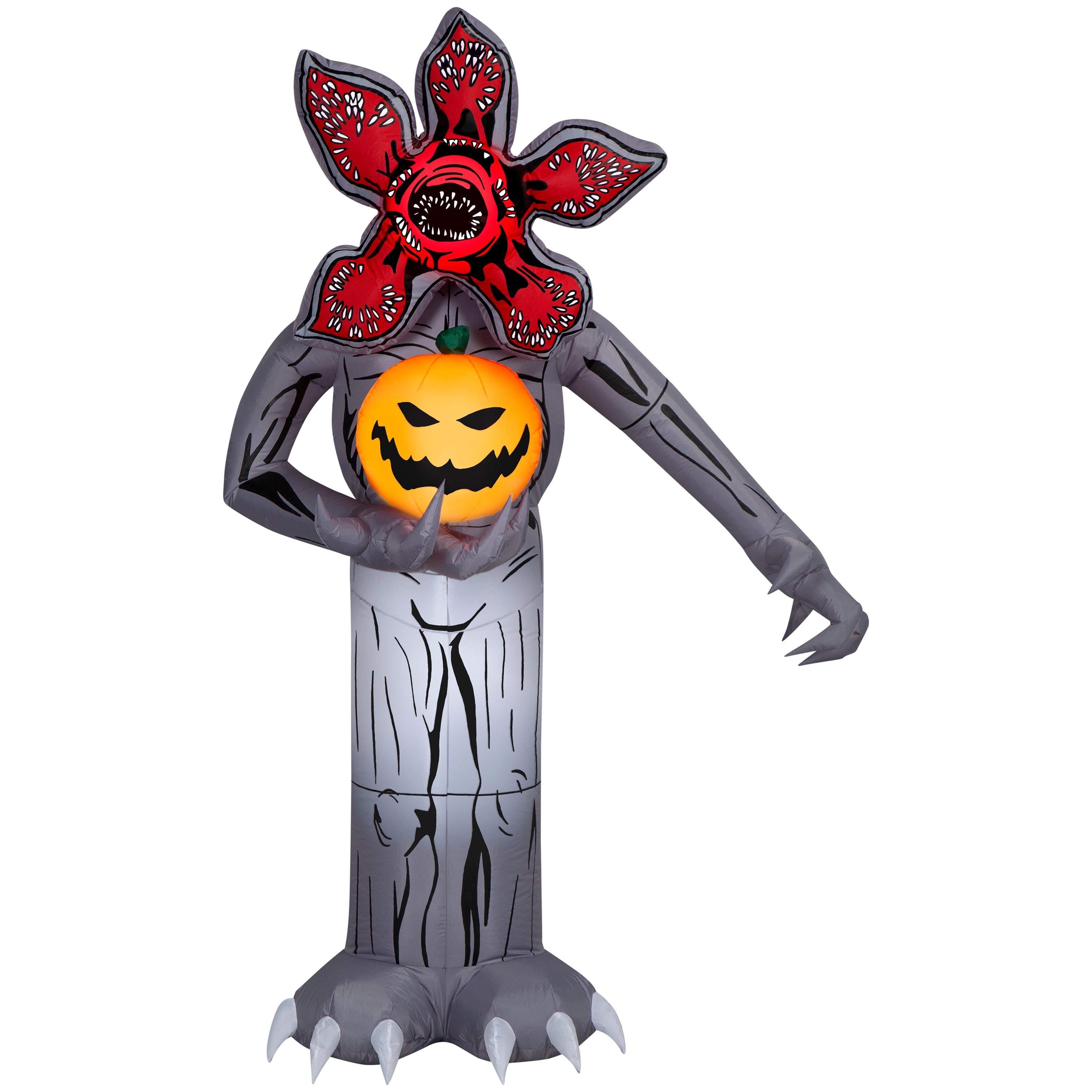 Gemmy Halloween Inflatable Demogorgon with Jack O' Lantern, 7 ft Tall, Multi