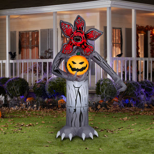 Gemmy Halloween Inflatable Demogorgon with Jack O' Lantern, 7 ft Tall, Multi
