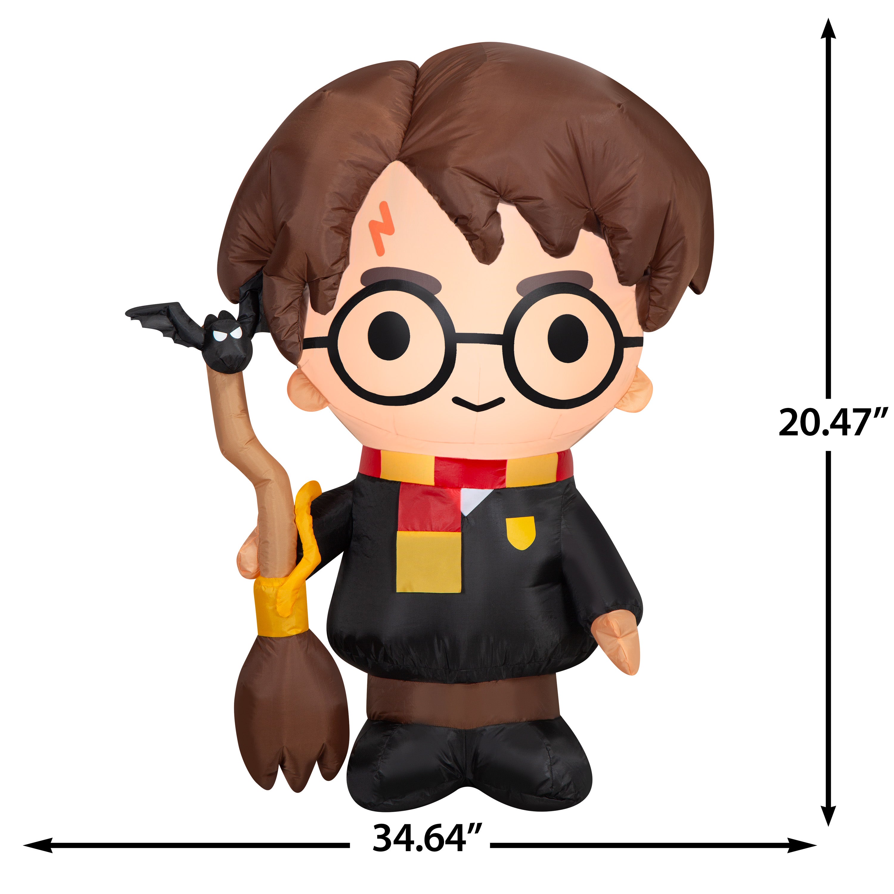 Gemmy Airblown Inflatable Harry Potter w/Broom WB, 3 ft Tall, Multicolored