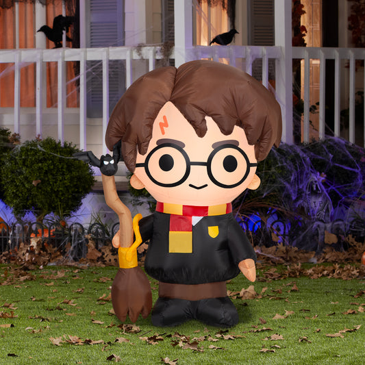 3-Ft Harry Potter with Broom Halloween Inflatable lifestyle