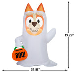Load image into Gallery viewer, Gemmy Airblown Inflatable Bingo as Ghost Bluey, 3.5 ft Tall, Multicolored
