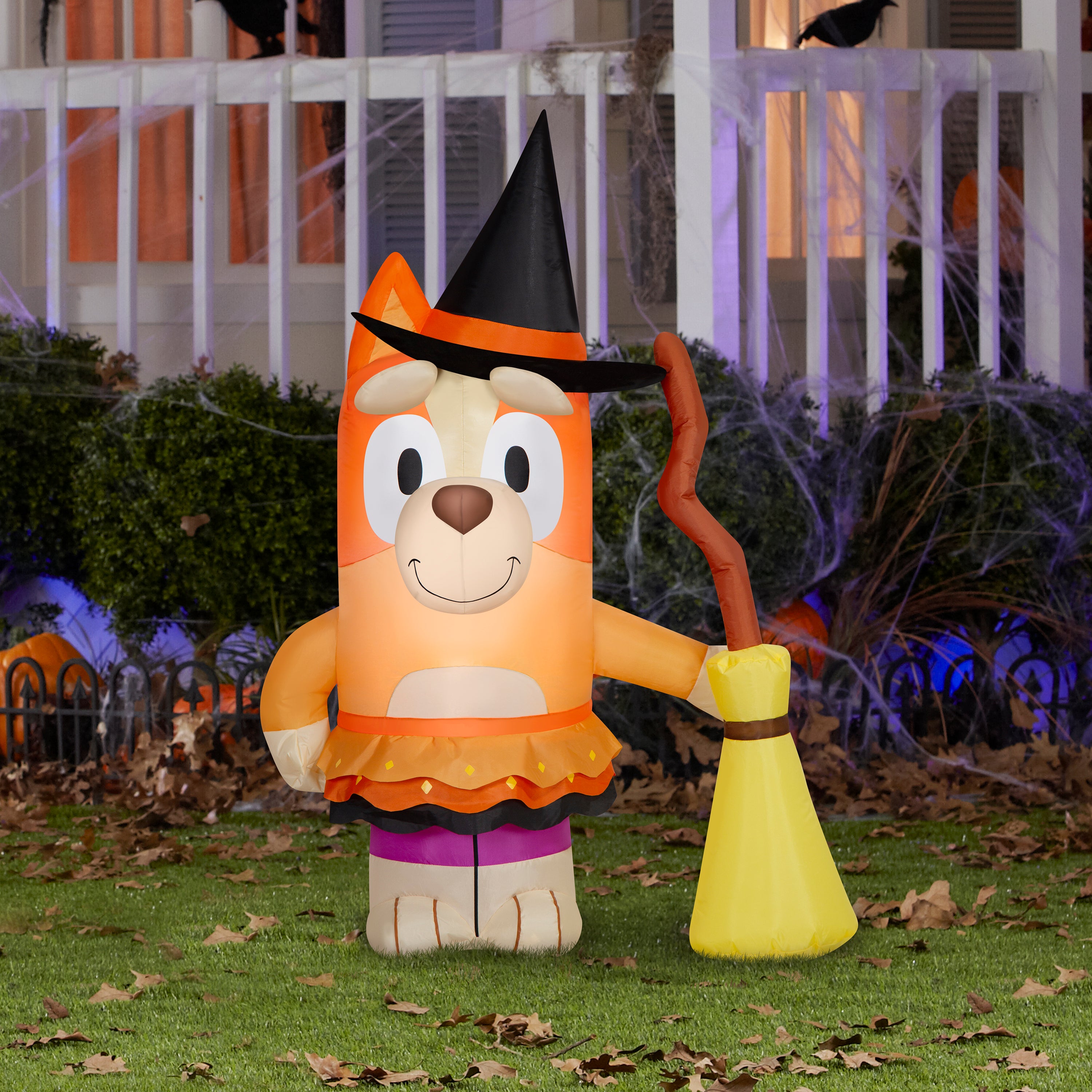 Gemmy Halloween Inflatable Bingo in Witch Costume (Bluey), 3.5 ft Tall, Multi