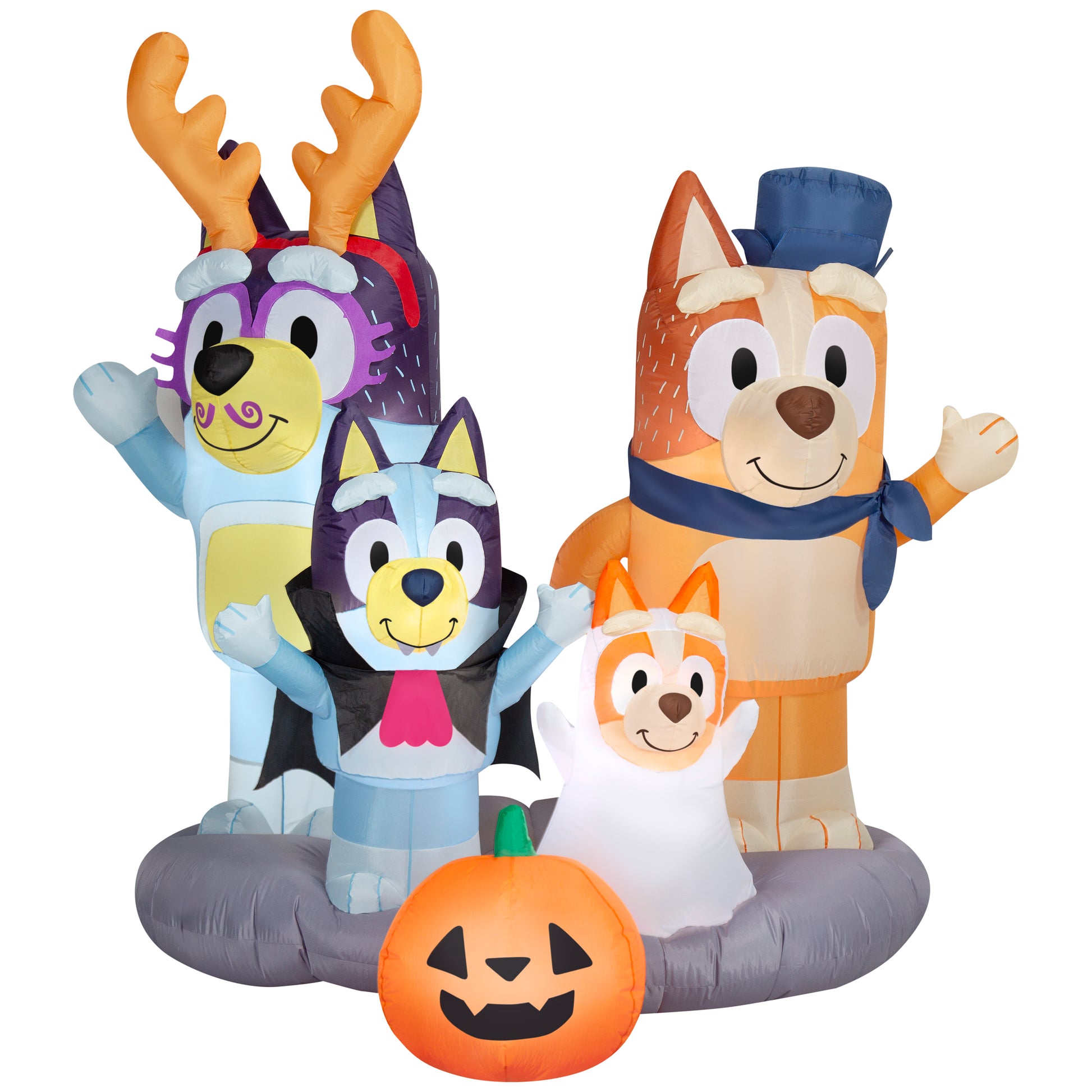 5.5-Ft Bluey Family Halloween Scene Inflatable