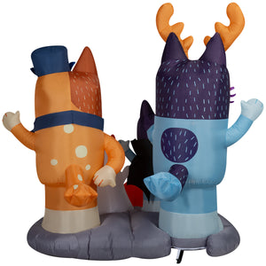 Gemmy Halloween Inflatable Bluey and Family Scene, 5.5 ft Tall, Multi