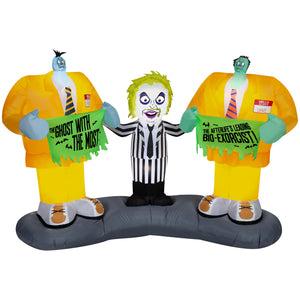 Gemmy Halloween Inflatable Beetlejuice Scene, 5 ft Tall, Multi