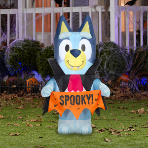 Gemmy Airblown Inflatable Bluey in Vampire Costume Bluey, 3.5 ft Tall, Multicolored