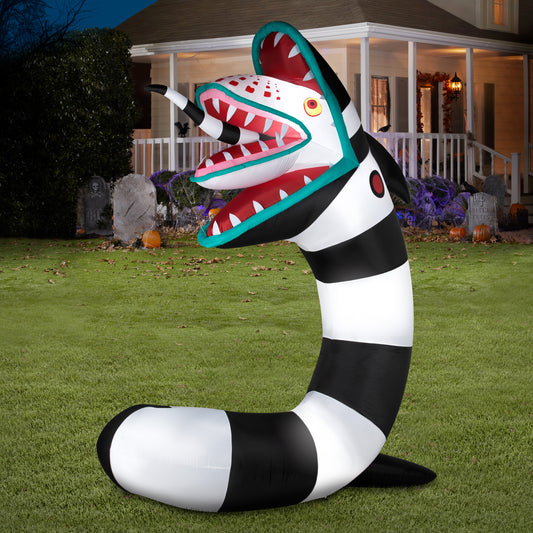 Beetlejuice Colossal Sandworm Halloween Inflatable lifestyle