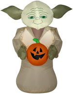 Load image into Gallery viewer, 3.5&#39; Airblown Yoda Holding Pumpkin Star Wars Halloween Inflatable
