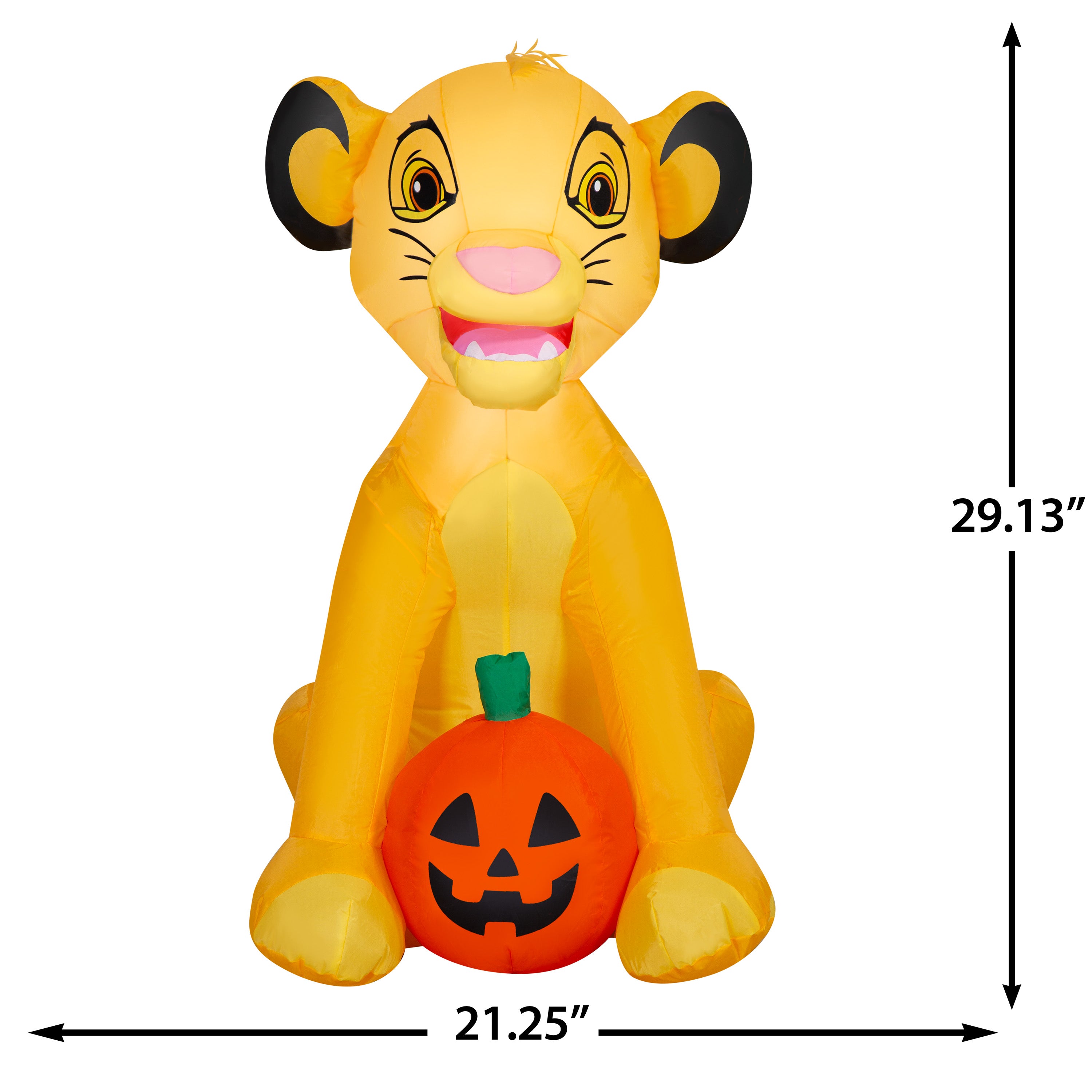 Gemmy Airblown Inflatable Simba w/ JOL Disney, 3 ft Tall, Multicolored