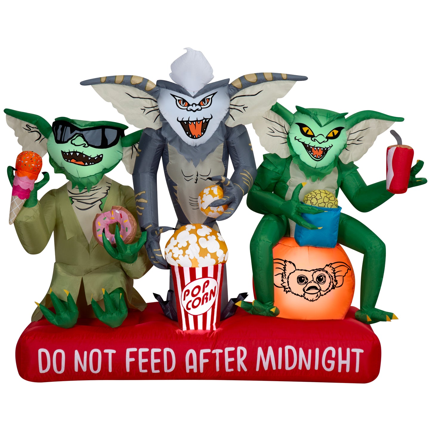 4.5-Ft Gremlins Scene with Movie Snacks and Sign Halloween Inflatable