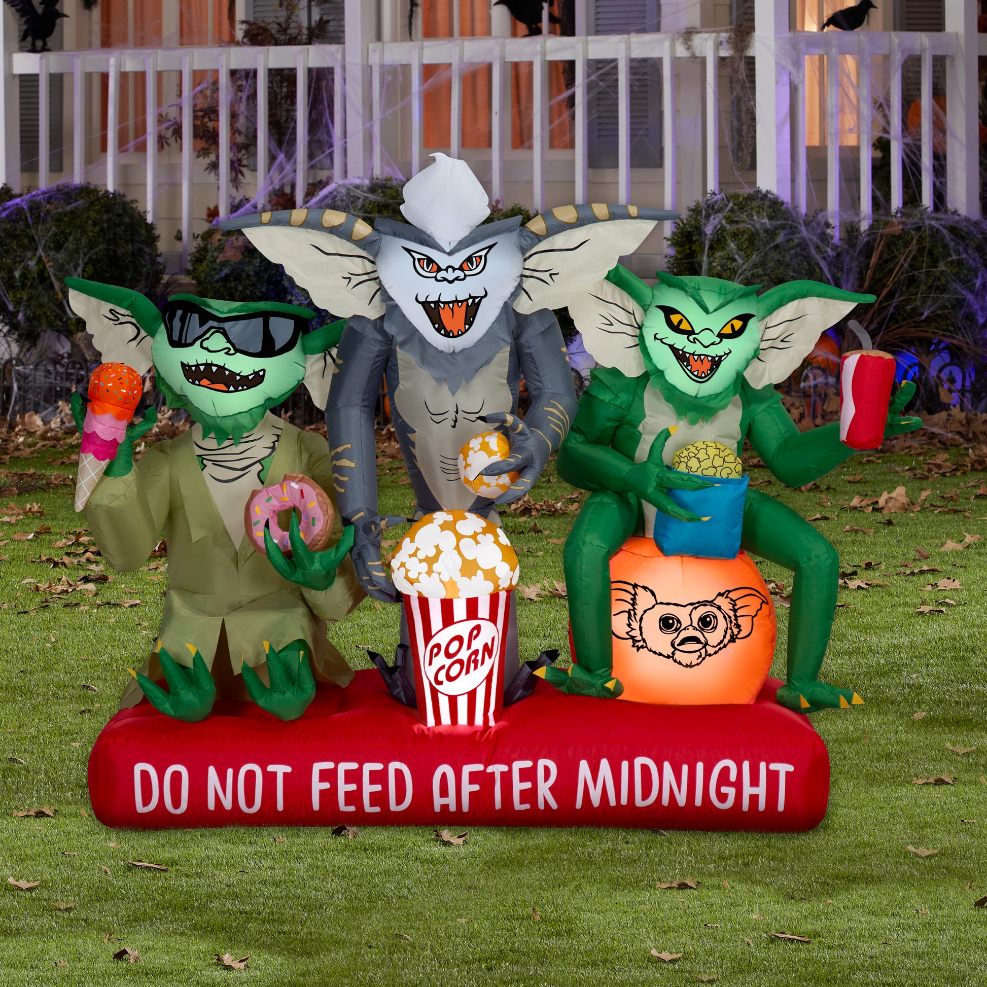 4.5-Ft Gremlins Scene with Movie Snacks and Sign Halloween Inflatable lifestyle