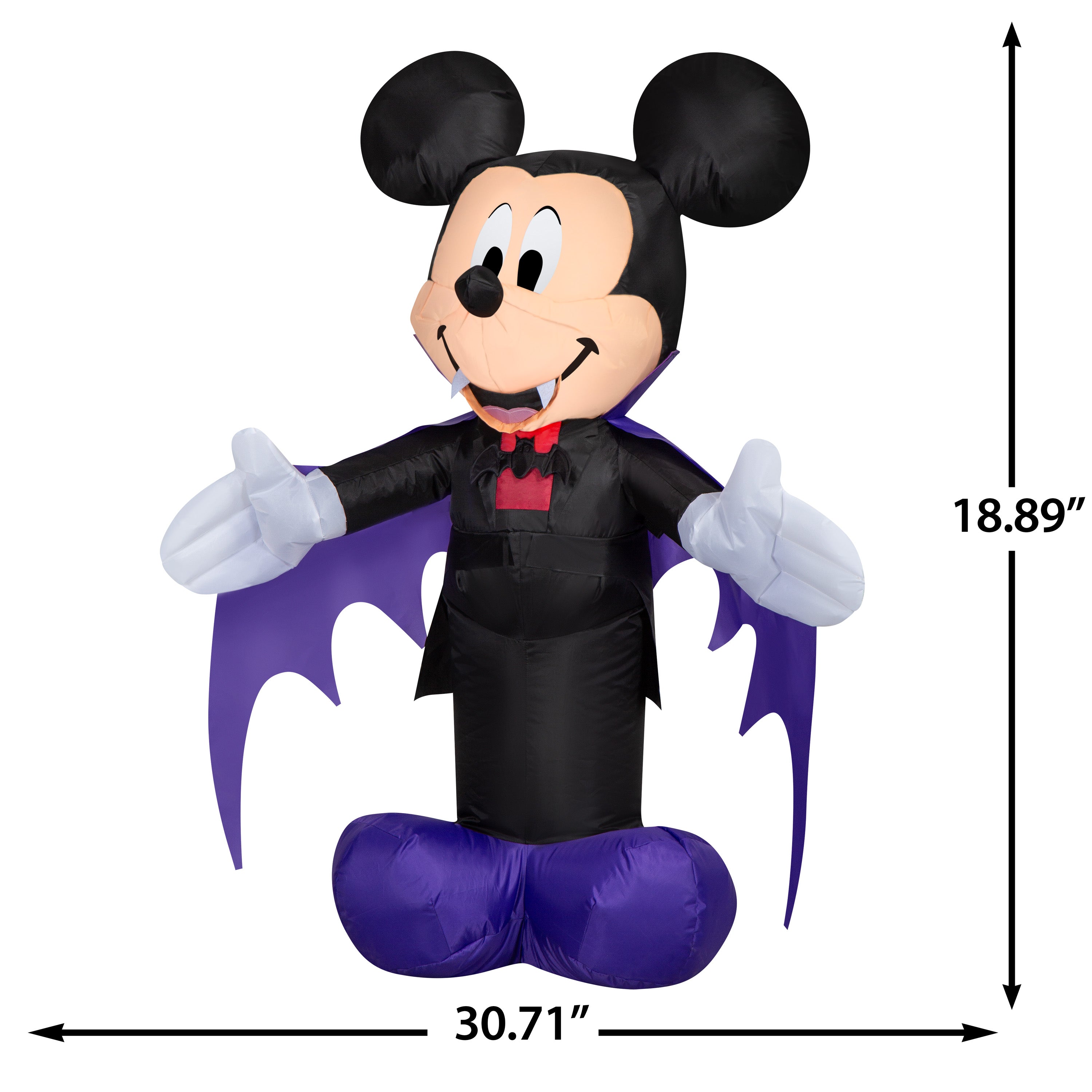 Gemmy Airblown Inflatable Vampire Mickey Disney , 3.5 ft Tall, Multicolored