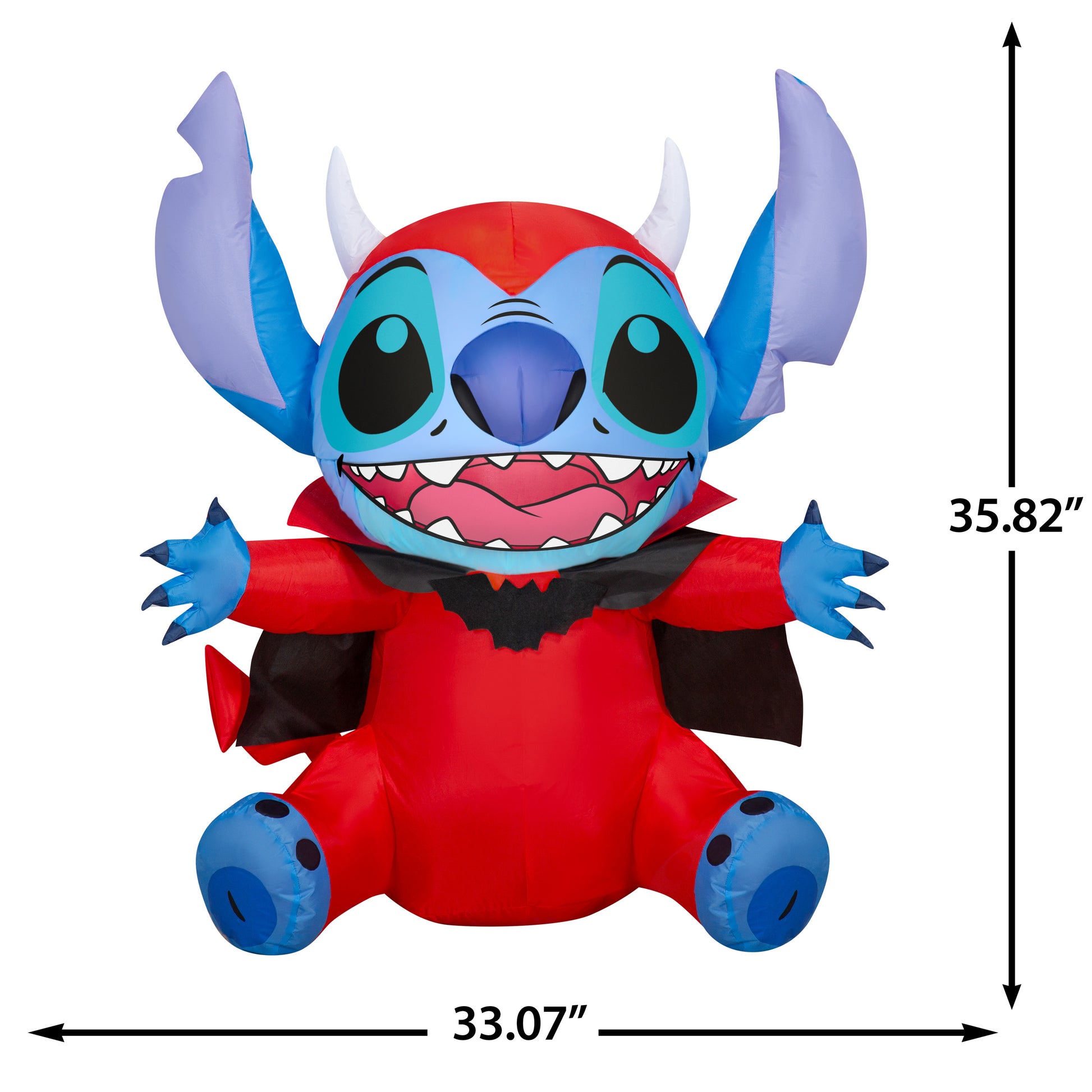 3-Ft Disney Stitch in Devil Costume Halloween Inflatable dimensions