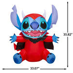 Load image into Gallery viewer, Disney Stitch Halloween Inflatable in Devil Costume, 3-Ft Lighted Yard Decor for Indoor or Outdoor Use
