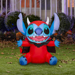 Load image into Gallery viewer, Disney Stitch Halloween Inflatable in Devil Costume, 3-Ft Lighted Yard Decor for Indoor or Outdoor Use
