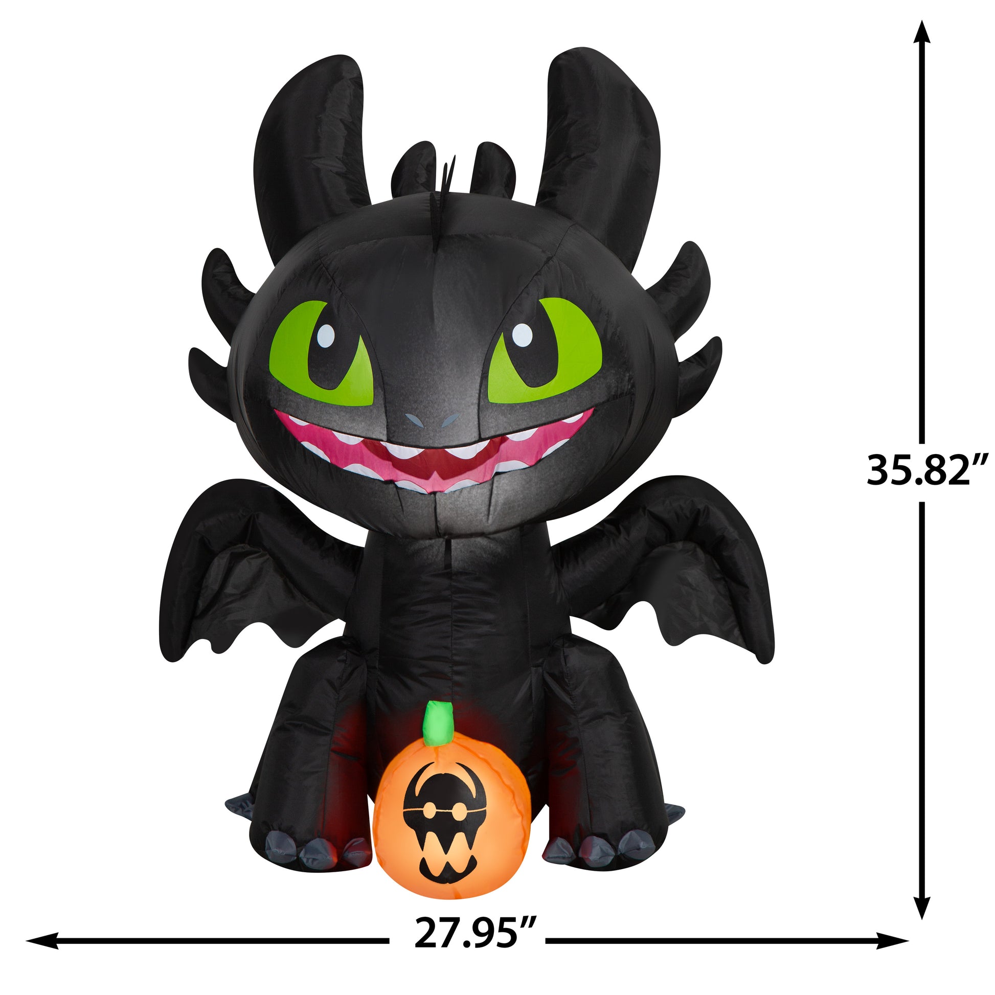 Inflatable Stylized Toothless w/JOL Universal, 3 ft Tall dimensions