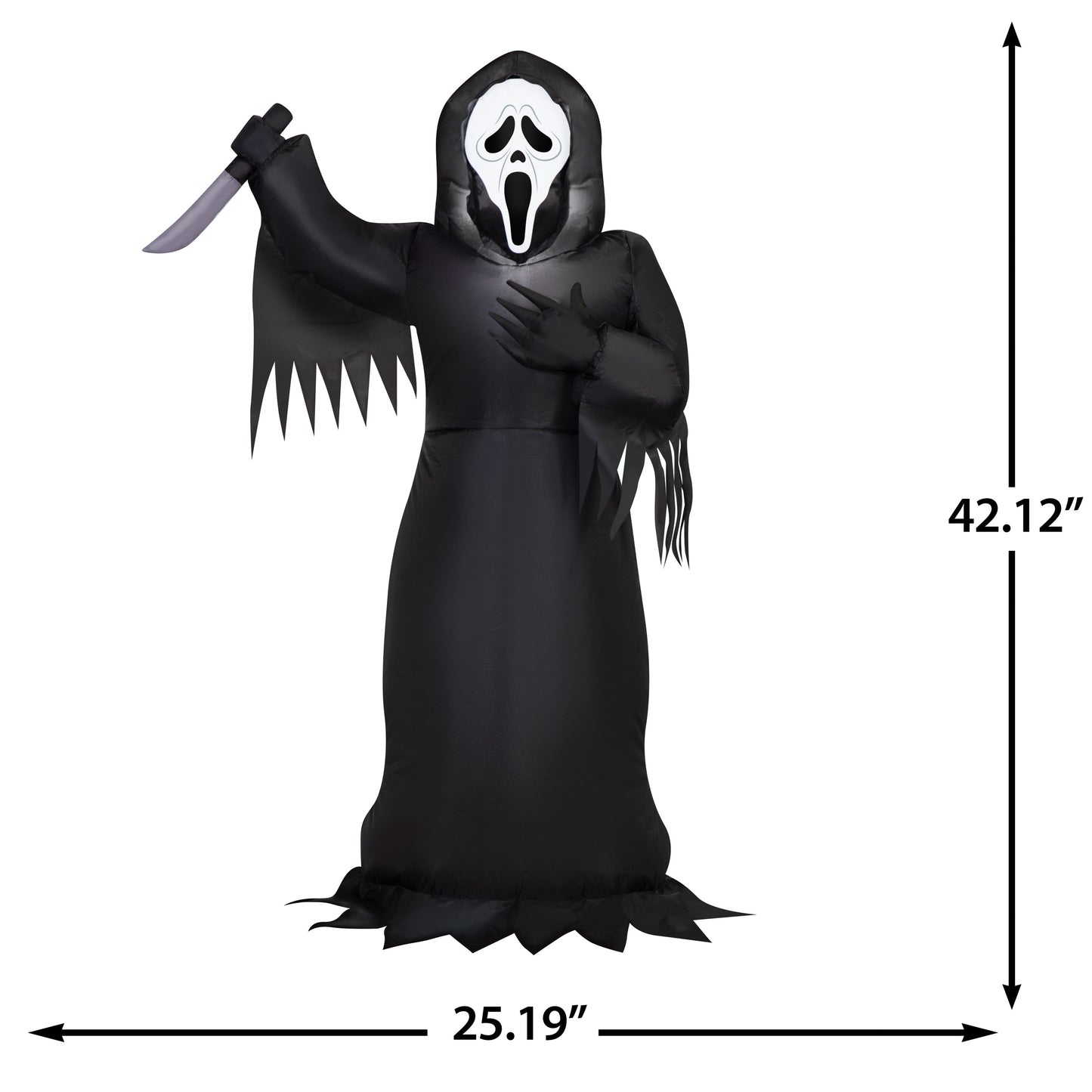3.5-Ft Ghost Face with Knife Halloween Inflatable dimensions