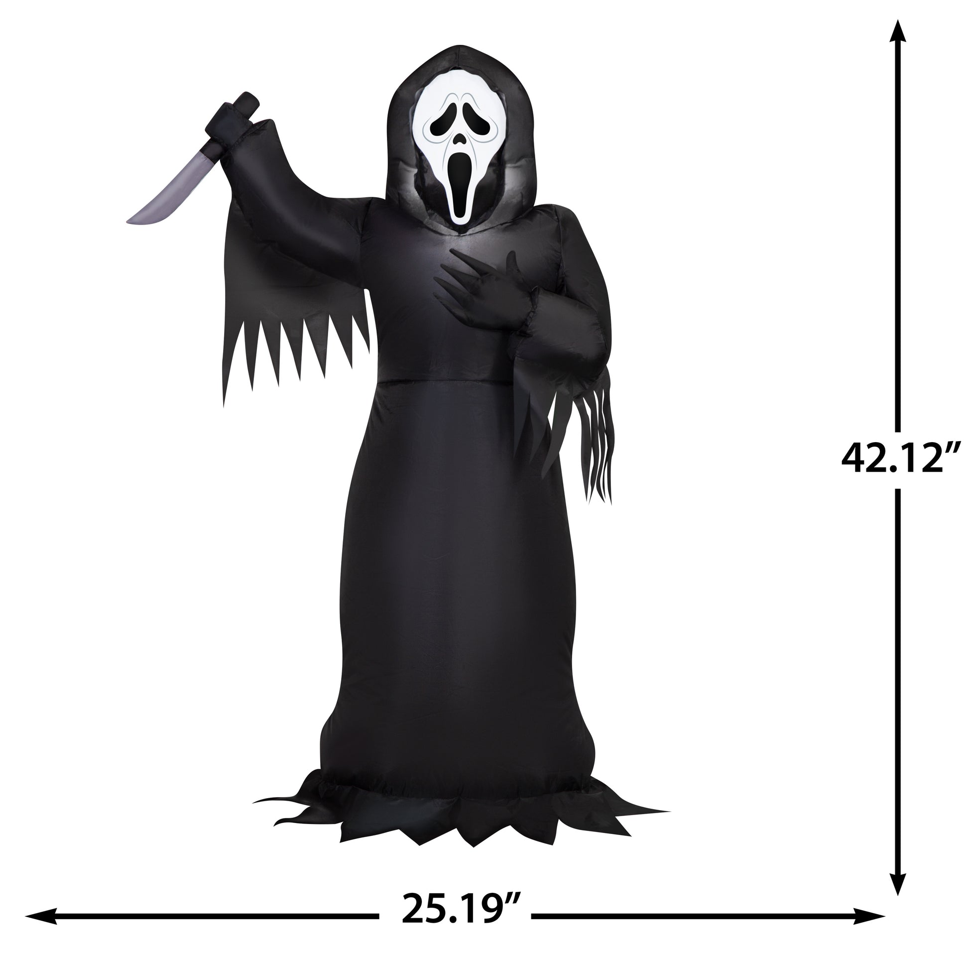 3.5-Ft Ghost Face with Knife Halloween Inflatable dimensions