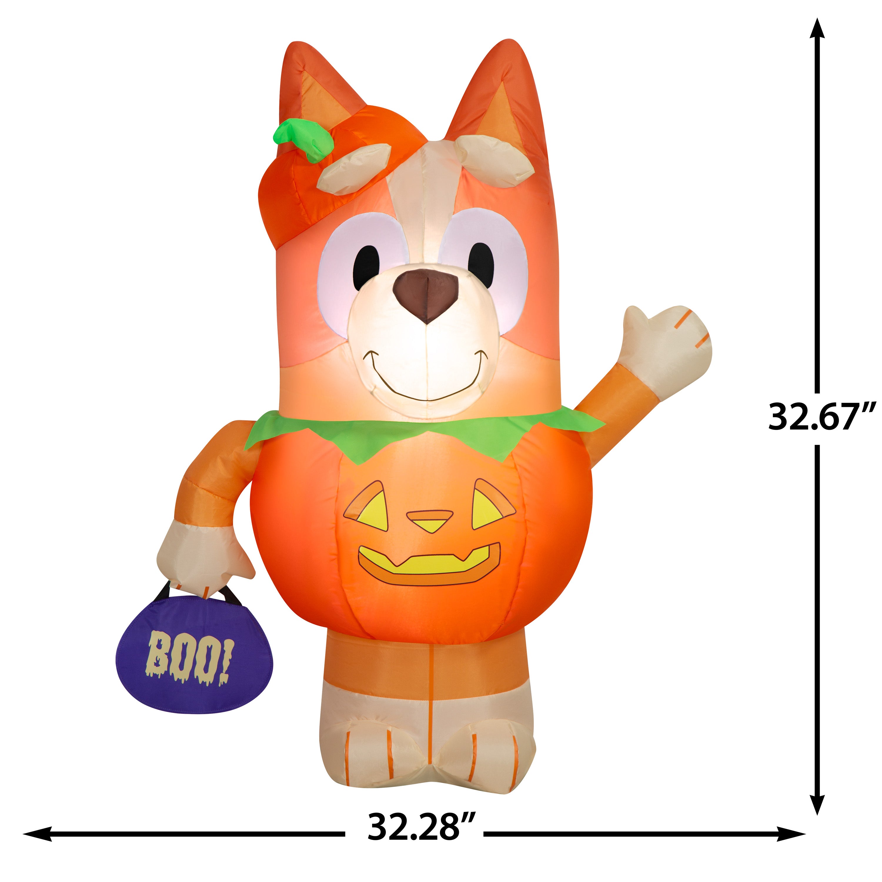 Gemmy Airblown Inflatable Bingo in Pumpkin Costume Bluey, 3.5 ft Tall, Multicolored