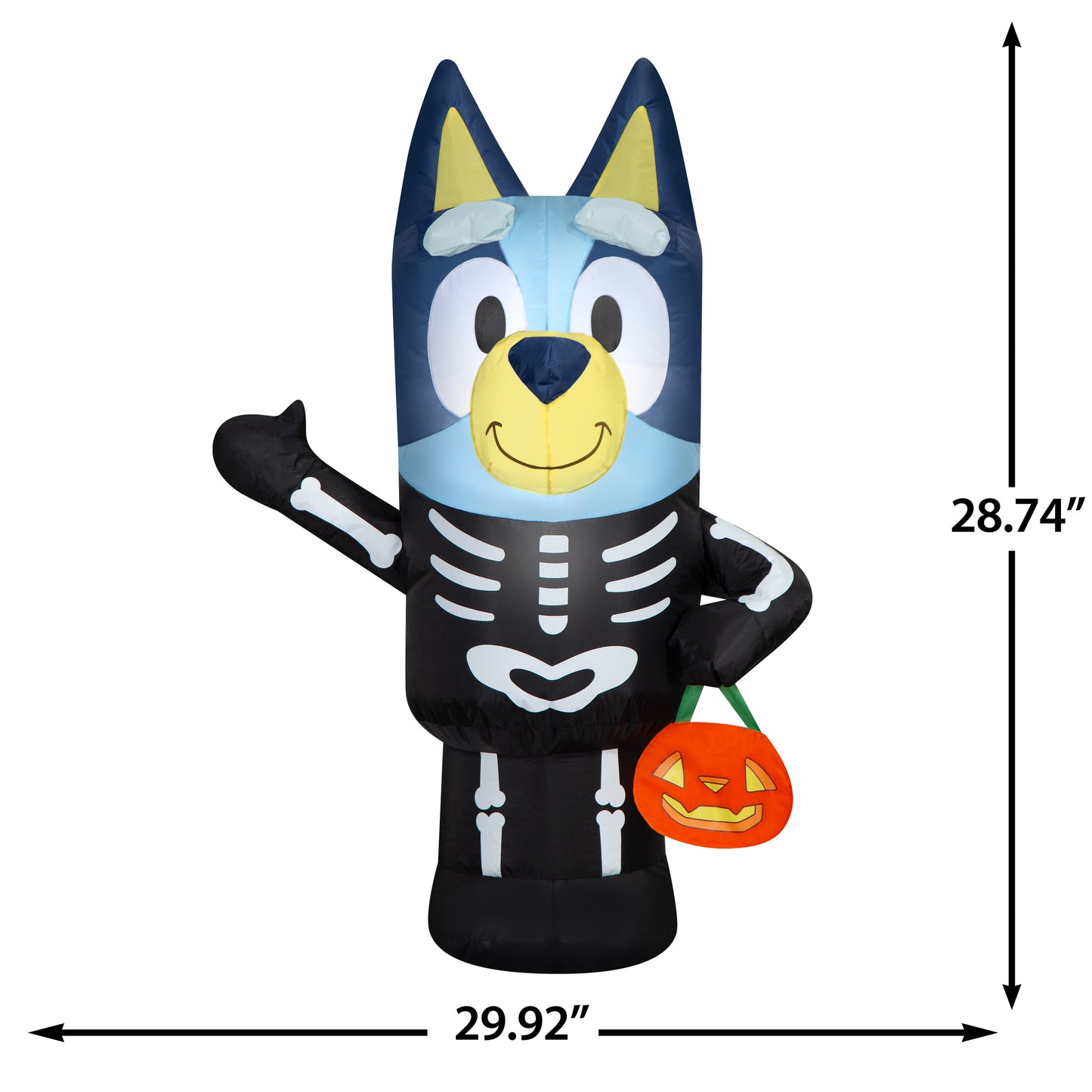 3.5-Ft Bluey Skeleton Costume Halloween Inflatable dimensions