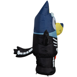 Gemmy Airblown Inflatable Bluey in Skeleton Costume Bluey, 3.5 ft Tall, Multicolored