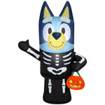 Load image into Gallery viewer, Gemmy Airblown Inflatable Bluey in Skeleton Costume Bluey, 3.5 ft Tall, Multicolored
