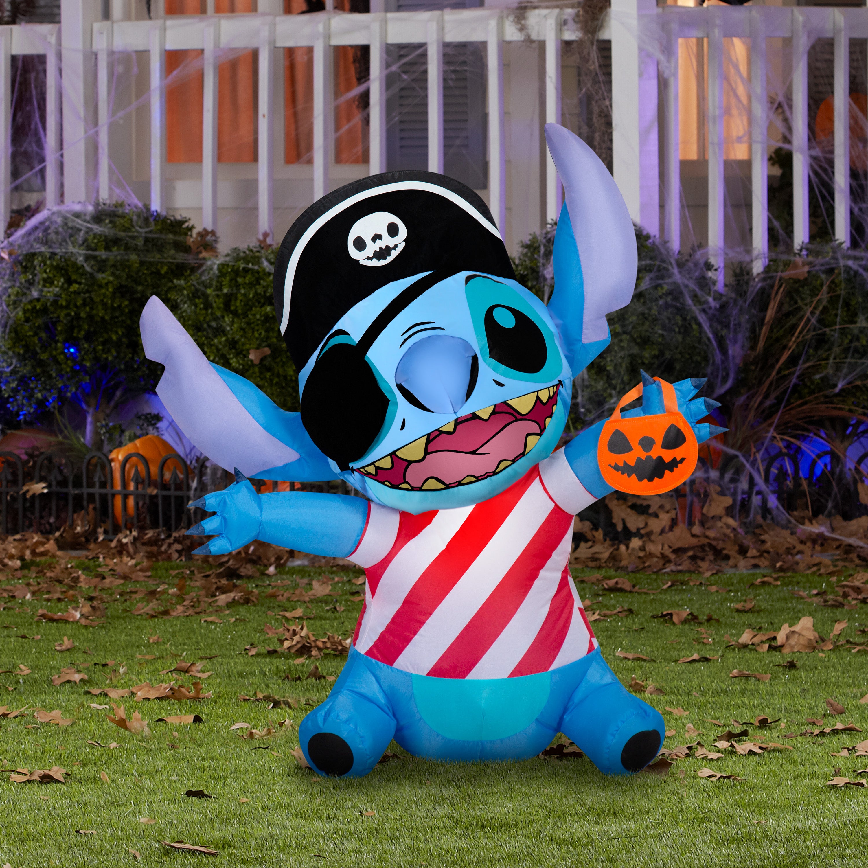 Gemmy Airblown Inflatable Stitch w/Pirate Costume Disney, 3 ft Tall, Multicolored