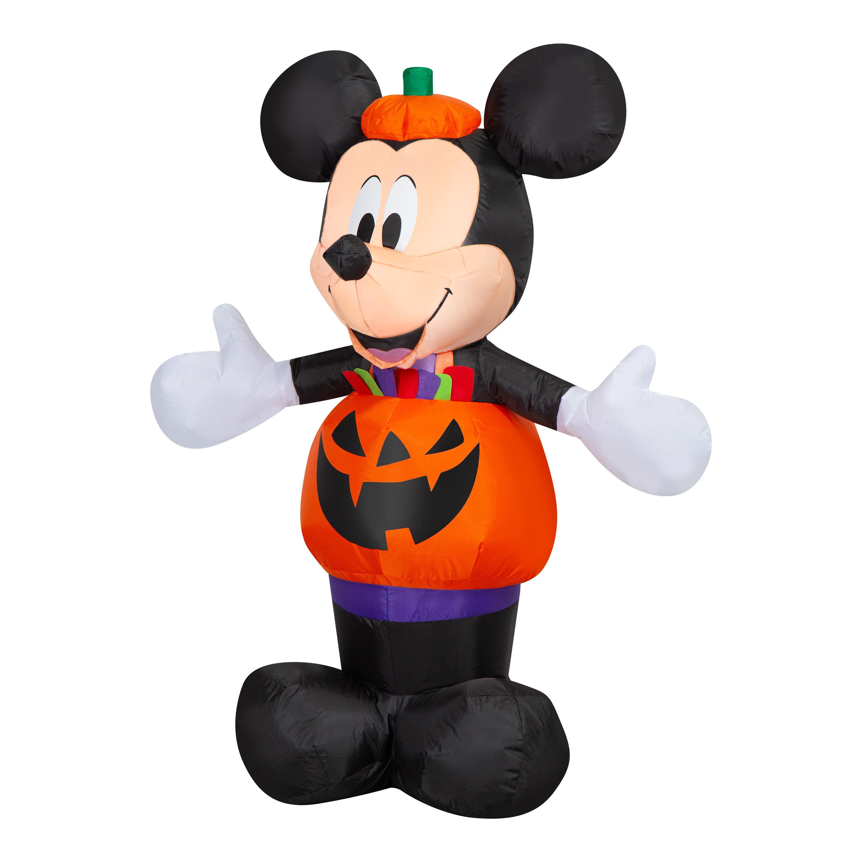 Gemmy Airblown Inflatable Mickey Dressed in Pumpkin Outfit Disney, 3.5 ft Tall, Multicolored