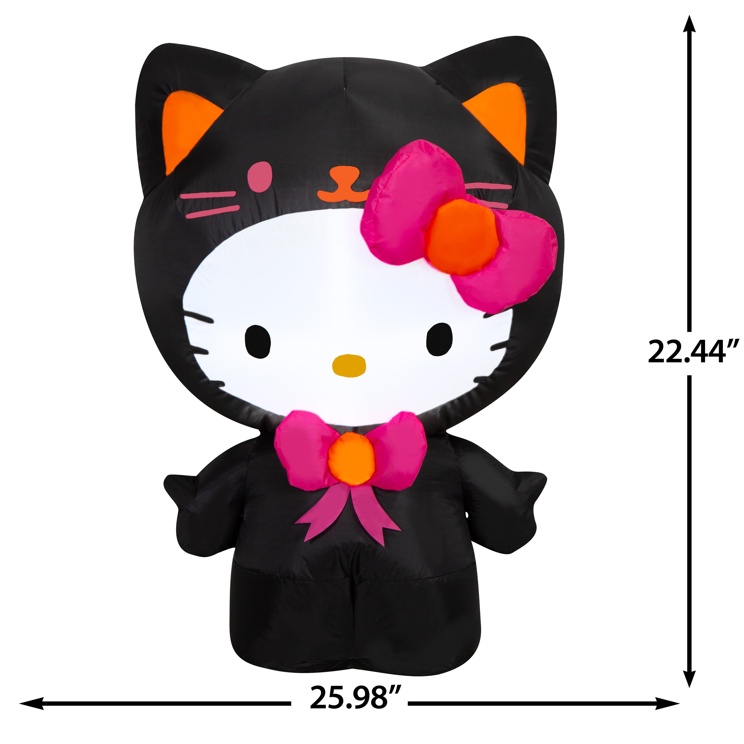 Gemmy Airblown Inflatable Hello Kitty as Black Cat Sanrio, 3 ft Tall, Multicolored