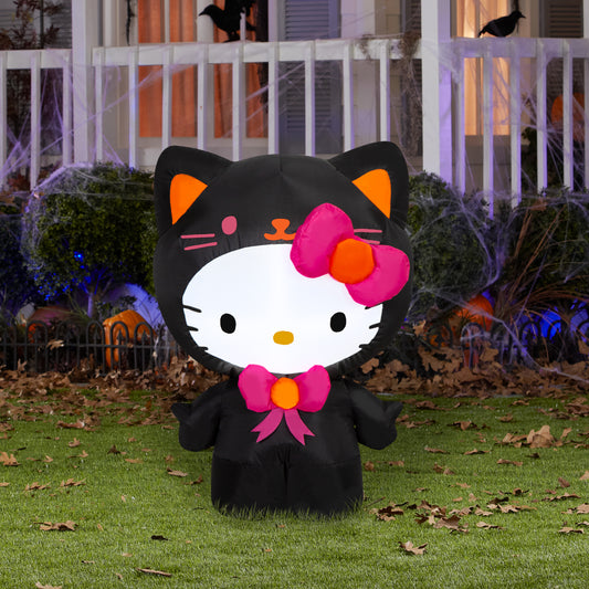 3-Ft Hello Kitty Black Cat Halloween Inflatable lifestyle