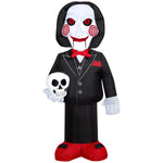 Load image into Gallery viewer, Billy the Puppet SAW Halloween Inflatable Holding Skull, 3.5-Ft Lighted Yard Decor for Indoor or Outdoor Use
