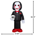 Load image into Gallery viewer, Billy the Puppet SAW Halloween Inflatable Holding Skull, 3.5-Ft Lighted Yard Decor for Indoor or Outdoor Use
