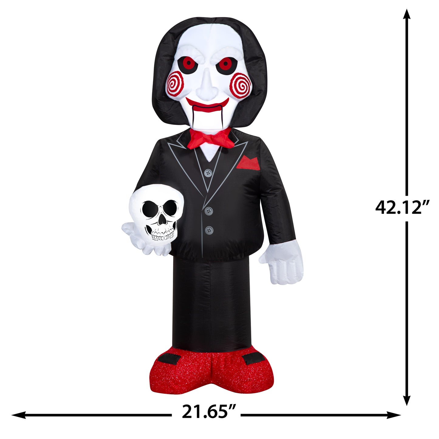 3.5-Ft Saw Billy the Puppet Holding Skull Halloween Inflatable dimensions