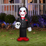 Load image into Gallery viewer, Billy the Puppet SAW Halloween Inflatable Holding Skull, 3.5-Ft Lighted Yard Decor for Indoor or Outdoor Use
