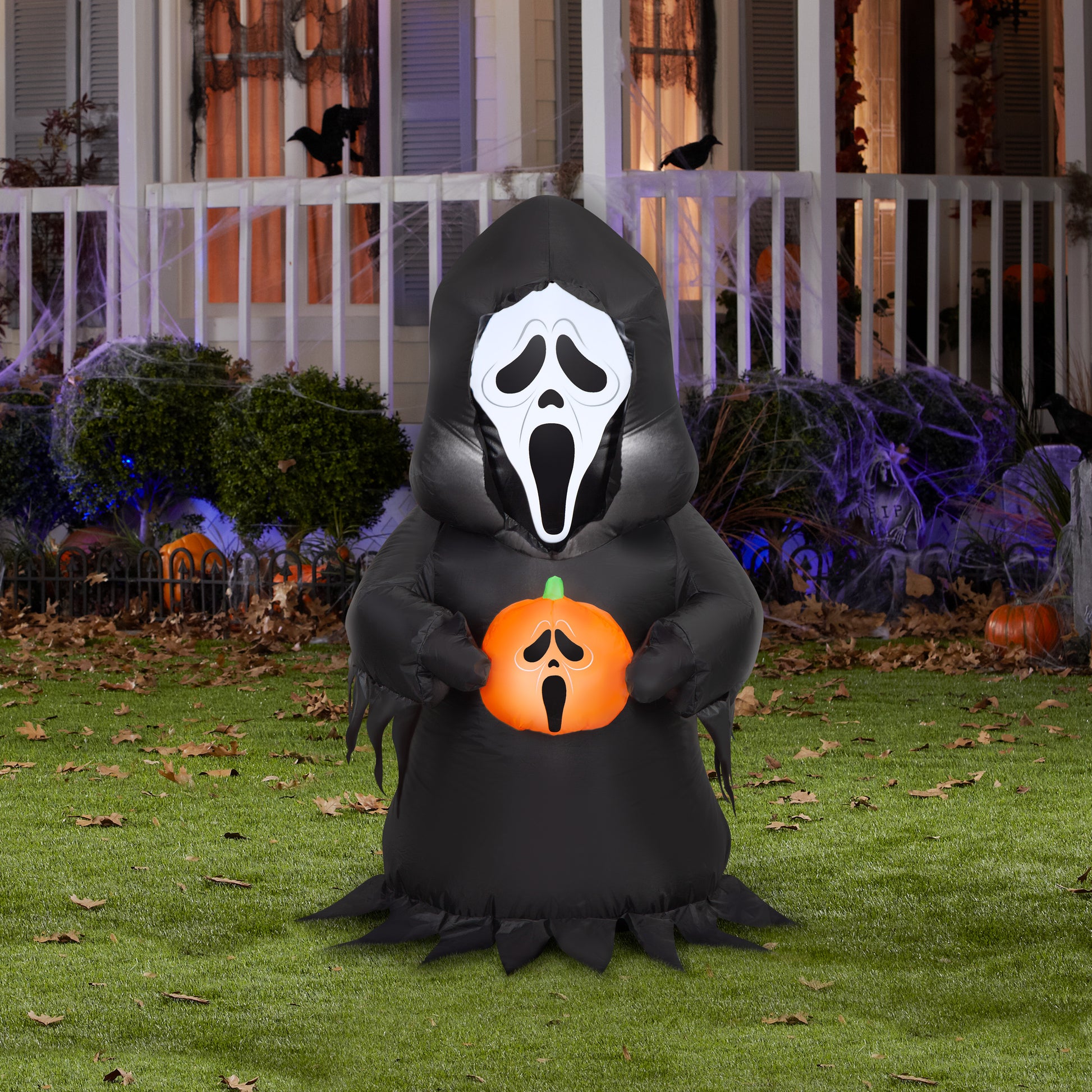 3.5-Ft Ghostface with Jack O’ Lantern Halloween Inflatable lifestyle