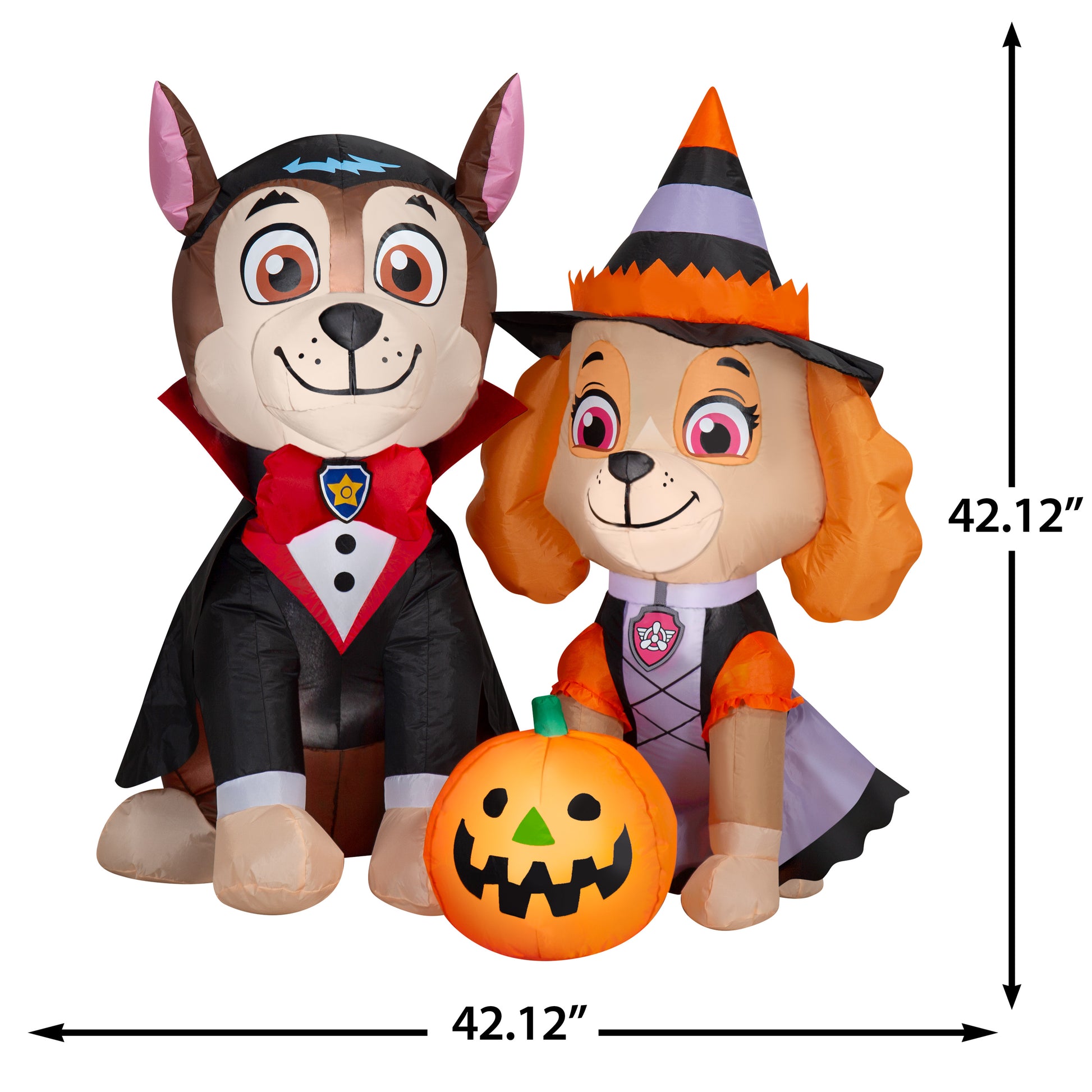 3.5-Ft PAW Patrol Scene with Vampire Chase and Witch Skye Halloween Inflatable dimensions
