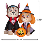 Load image into Gallery viewer, PAW Patrol Halloween Inflatable Scene with Vampire Chase and Witch Skye, 3.5-Ft Lighted Yard Decor for Indoor or Outdoor Use
